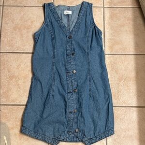 Denim Button-Down Sleeveless Dress